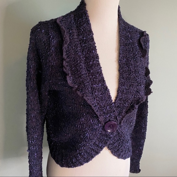 Valenti one button fitted knit cardigan/blazer - Picture 1 of 6